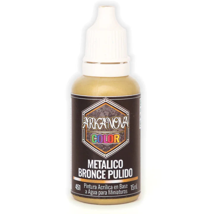 Arkanova Pintura Metálico Bronce Pulido 15 mL