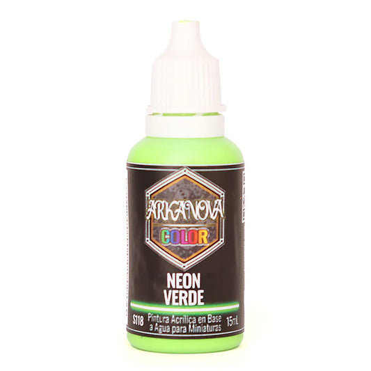 Arkanova Pintura Neon Verde  15 mL